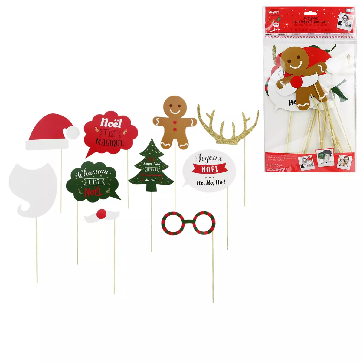 Les Trésors De Lily Accessoires Photobooth 'Joyeux Noël' 10 Pièces [Q3618]