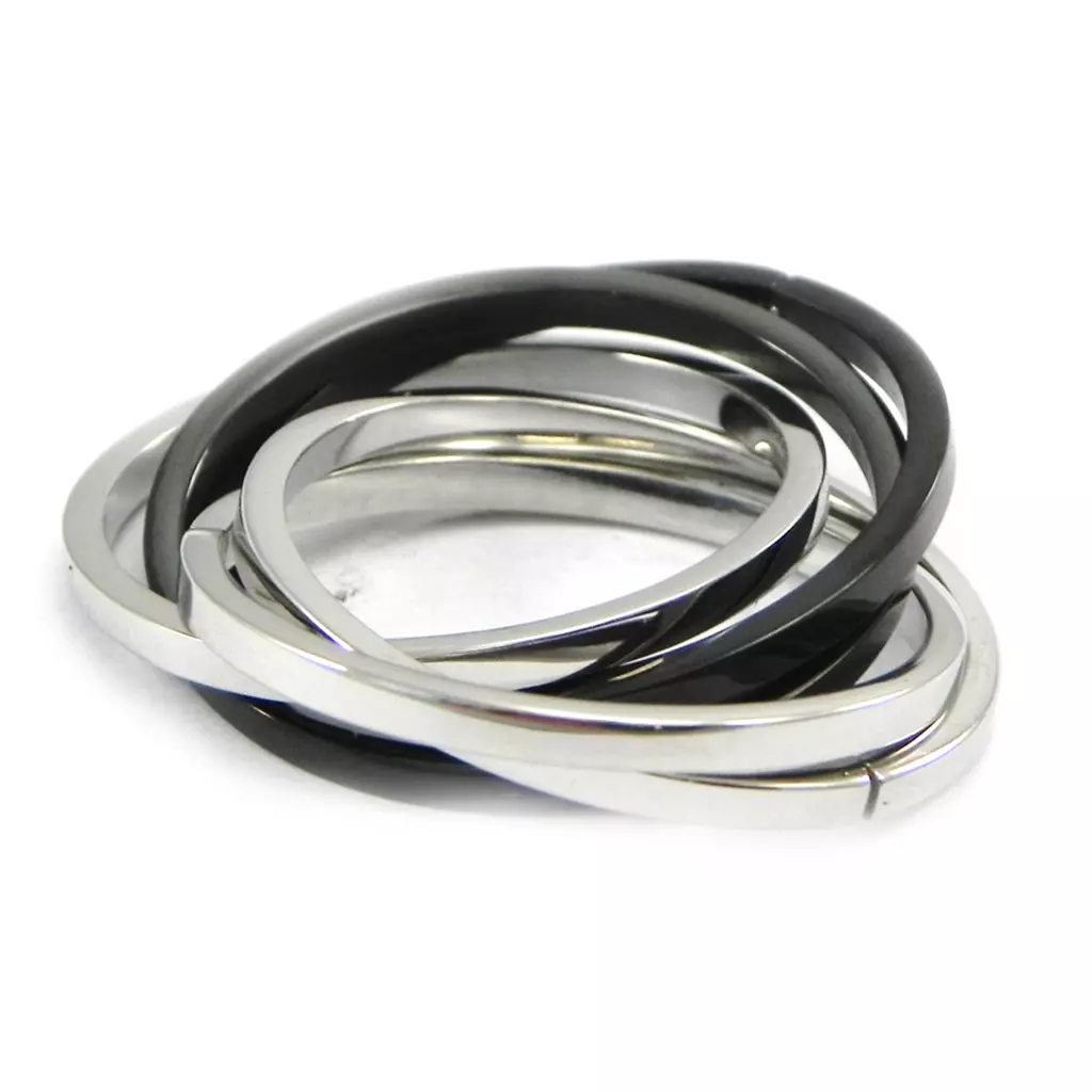 les trésors de lily Alliance acier 'Chorégraphie' noir argenté [I3264]