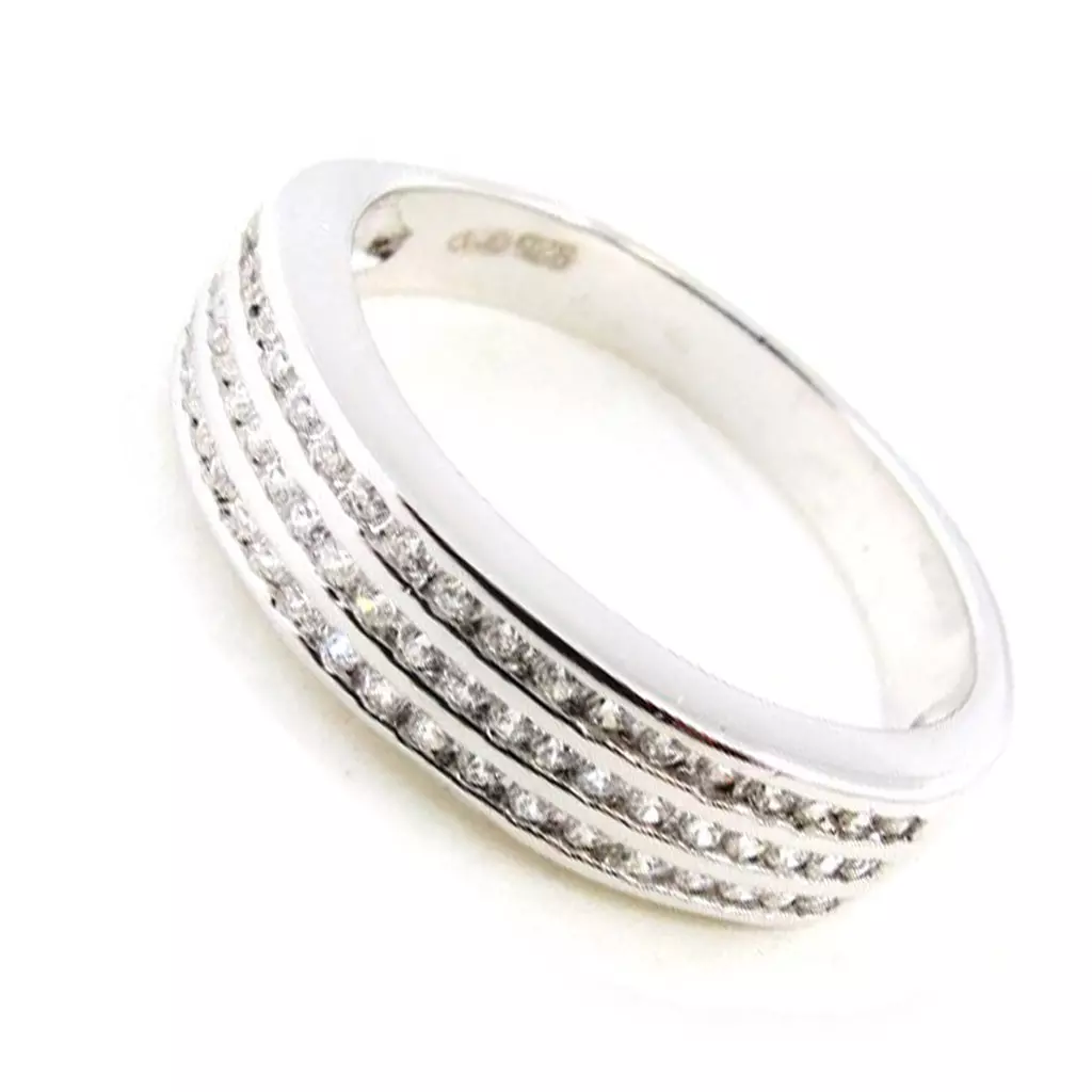 Les Trésors De Lily Alliance Argent 'Déesse' Blanc Argenté (rhodié) 5 Mm [I9883]
