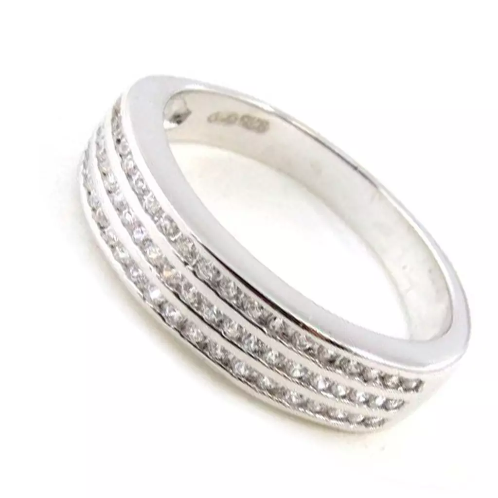 Les Trésors De Lily Alliance Argent 'Déesse' Blanc Argenté (rhodié) 5 Mm [I9883]