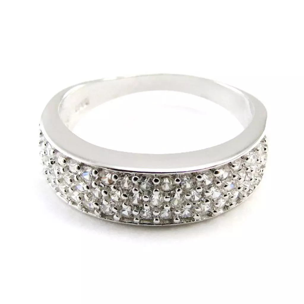 Les Trésors De Lily Alliance Argent 'Déesse' Blanc [J0386]