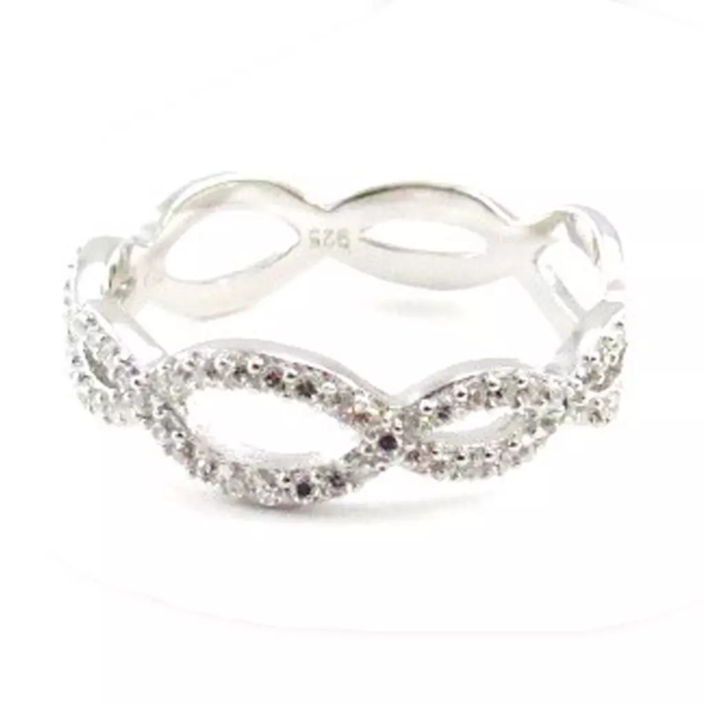 Les Trésors De Lily Alliance Argent 'Déesse' Blanc [J0387]
