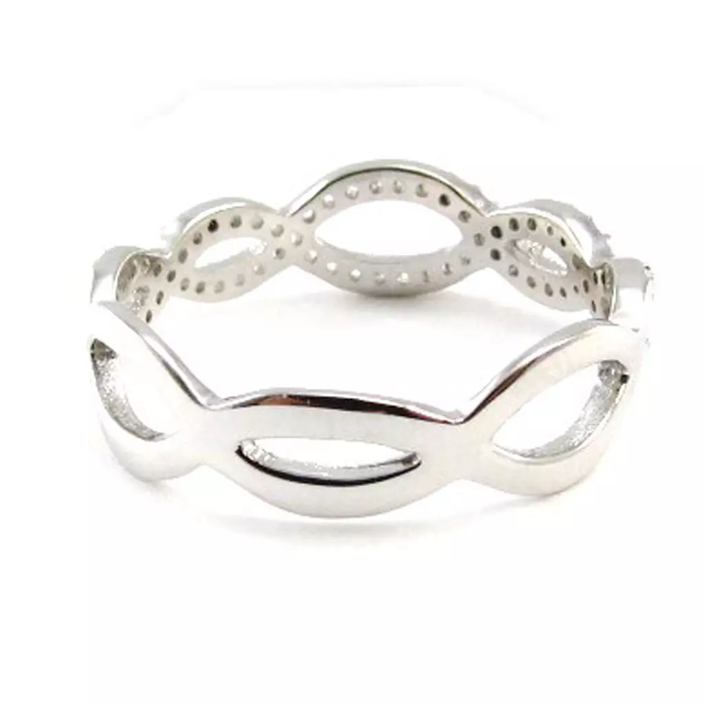Les Trésors De Lily Alliance Argent 'Déesse' Blanc [J0387]