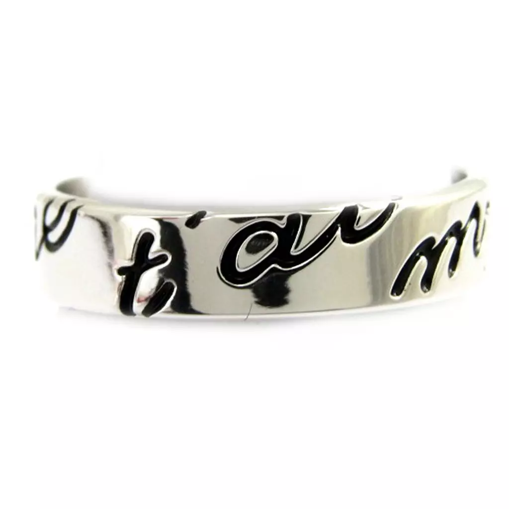 Les Trésors De Lily Alliance Argent 'Je T'aime' [M1152]
