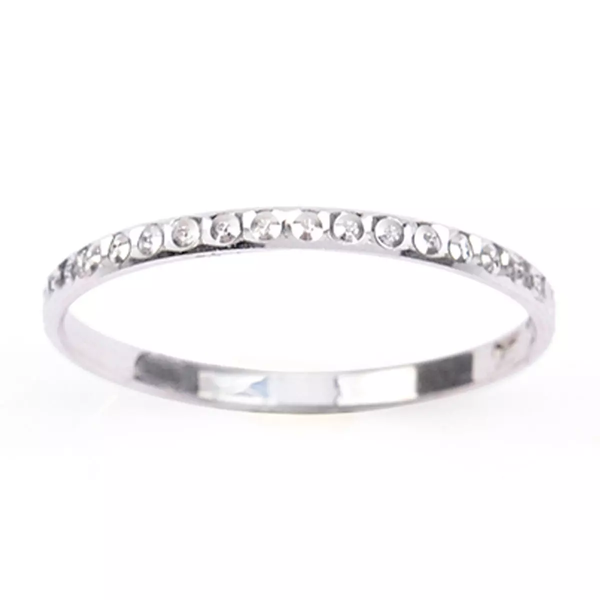 Les Trésors De Lily Alliance Argent 'Lien D'Amour' Argenté (rhodié) 2 Mm (diamanté) [R5057]