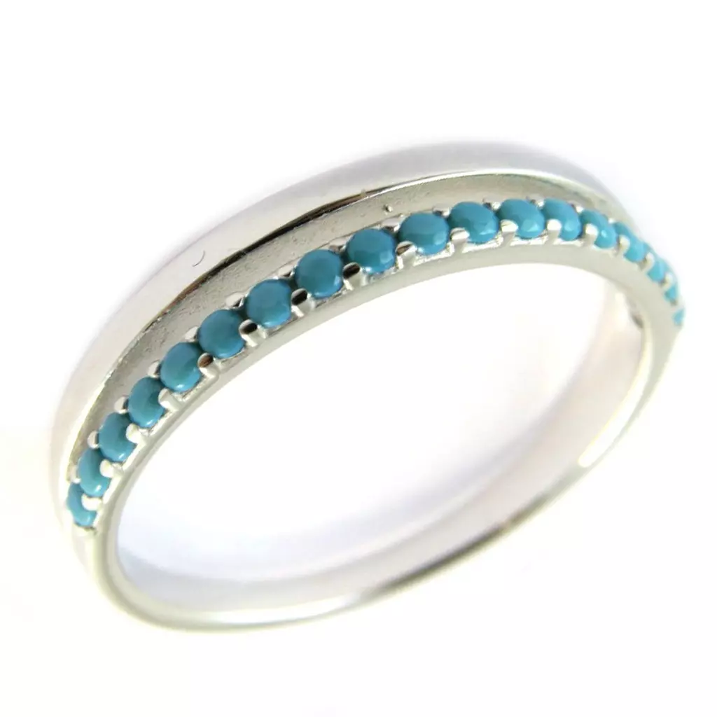 Les Trésors De Lily Alliance Argent 'Navajos' Turquoise Argenté [P0757]