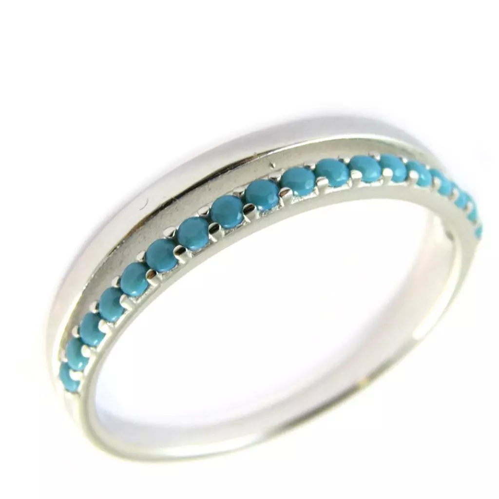 Les Trésors De Lily Alliance Argent 'Navajos' Turquoise Argenté [P0757]