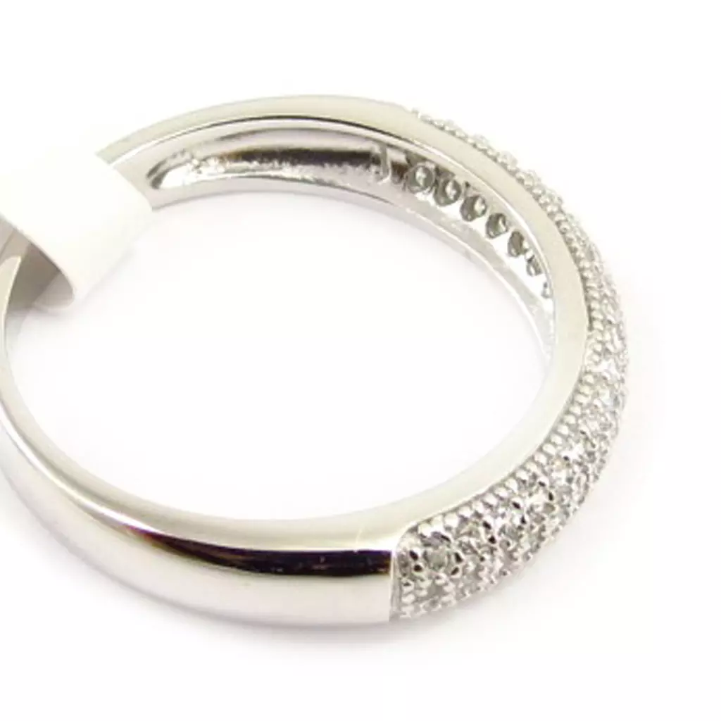 Les Trésors De Lily Alliance Argent 'Pour La Vie' Blanc 4 Mm [K7151]