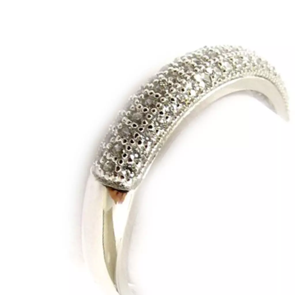 les trésors de lily Alliance Argent 'Pour la Vie' Blanc 4 mm [K7151]
