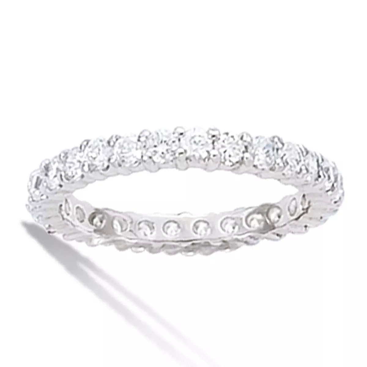 les trésors de lily Alliance Argent 'Pour la Vie' blanc argenté (rhodié) 2 mm [E2136]
