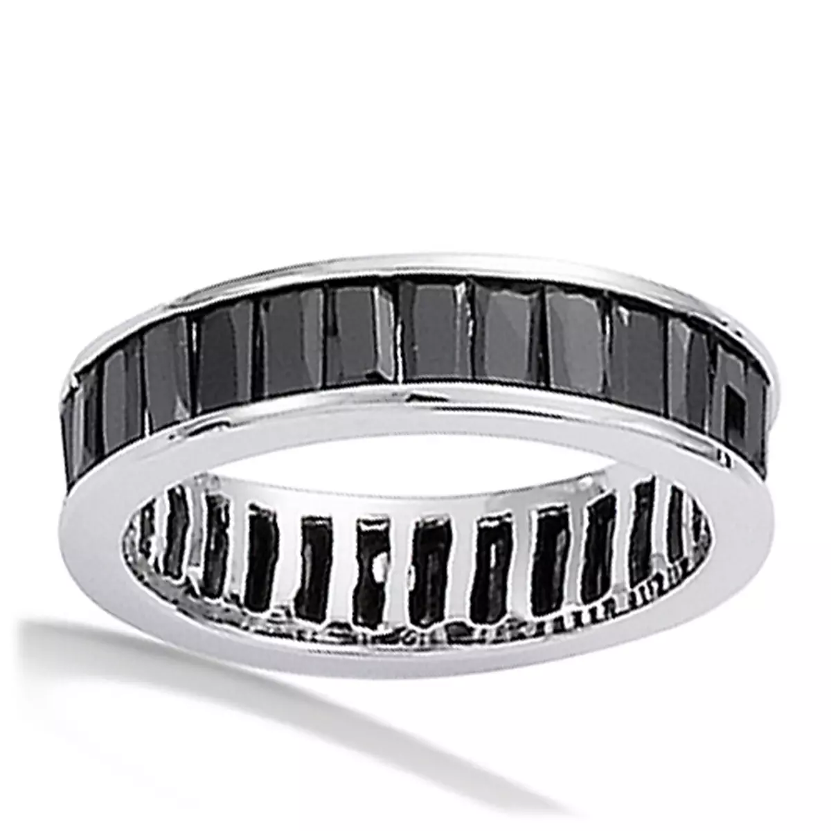 les trésors de lily Alliance Argent 'Romy' Noir argenté (rhodié) 5 mm [G7701]
