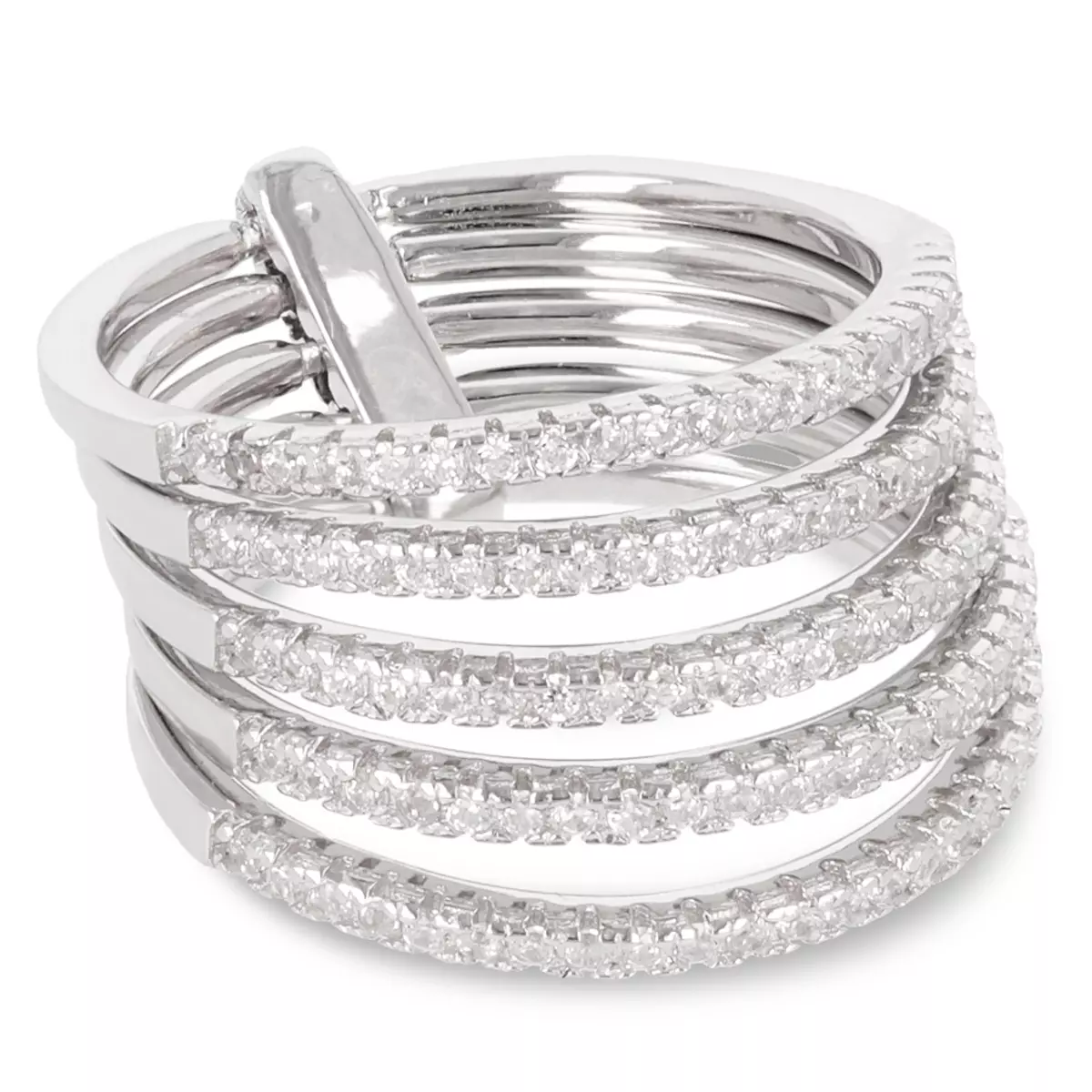 les trésors de lily Alliance Argent Semainier 'Sissi' blanc argenté (rhodié) 7 mm (5 rangs) [Q2673]