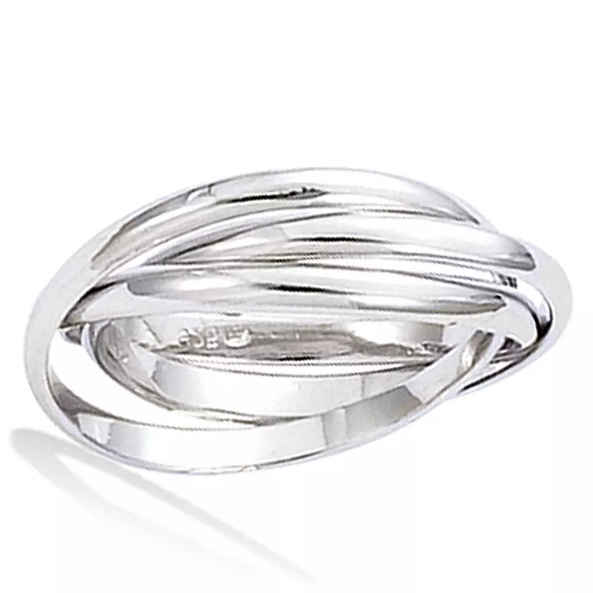 les trésors de lily Alliance Argent 'Trio' argenté (rhodié) 3 mm [N8433]