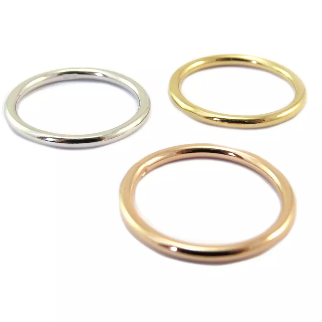 Les Trésors De Lily Alliance Argent 'Trio' Doré Argenté Rosé 2 Mm Chacun [P5993]
