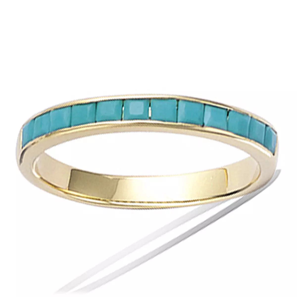 Les Trésors De Lily Alliance Plaqué Or 'Boho' Turquoise Doré 3 Mm [P7986]