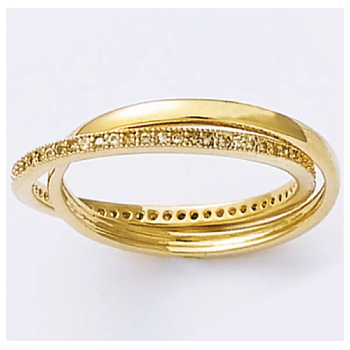 les trésors de lily Alliance Plaqué Or 'Duo' Doré Blanc 2 mm [K7156]