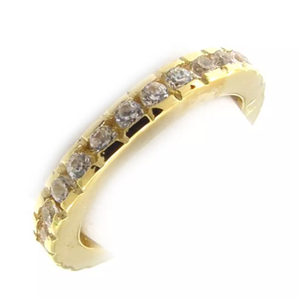 Les Trésors De Lily Alliance Plaqué Or 'Pour La Vie' Blanc Doré 3 Mm [K4700]