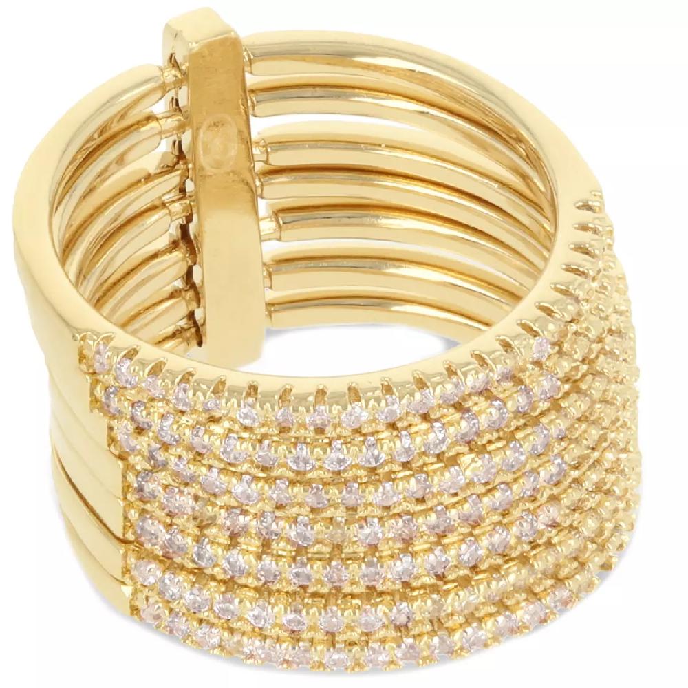 les trésors de lily Alliance plaqué or Semainier 'Sissi' blanc doré 10 mm (7 rangs) [Q2956]
