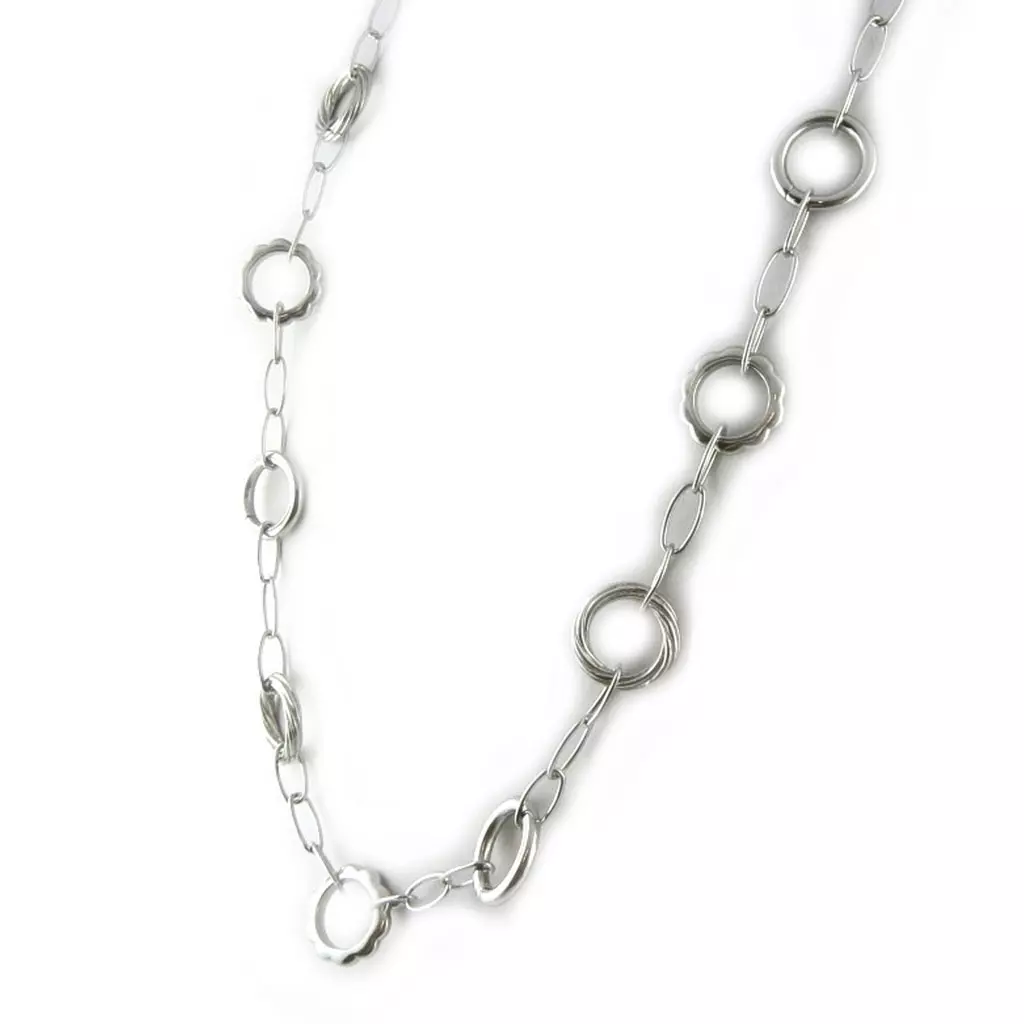 Les Trésors De Lily [Altesse] Collier Sautoir Acier 'Chorégraphie' Argenté (L1919) [L1919]