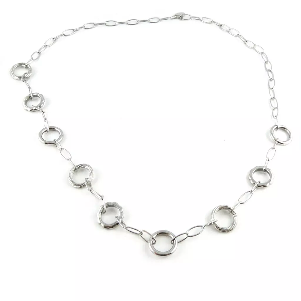Les Trésors De Lily [Altesse] Collier Sautoir Acier 'Chorégraphie' Argenté (L1919) [L1919]