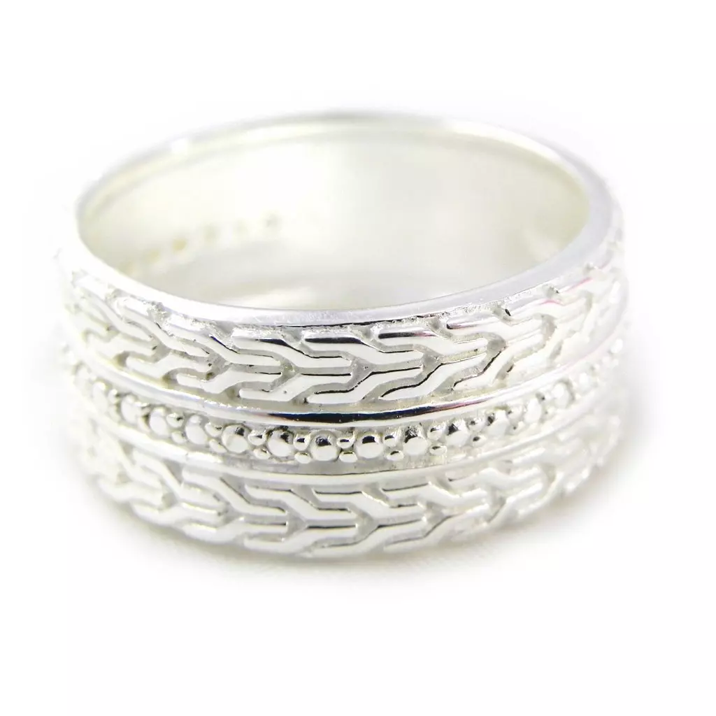 les trésors de lily Anneau Argent 'Cléopatra' argenté 1 cm [H0370]