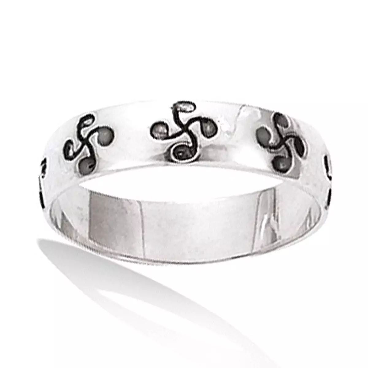 les trésors de lily Anneau Argent 'Croix Basque' argenté 5 mm [C6960]