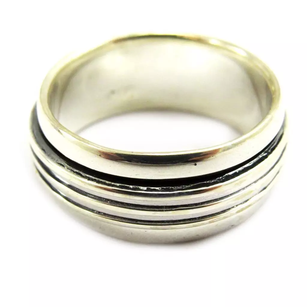 Les Trésors De Lily Anneau Argent 'Infini' Argenté (anneau Coulissant) 8 Mm [G7585]