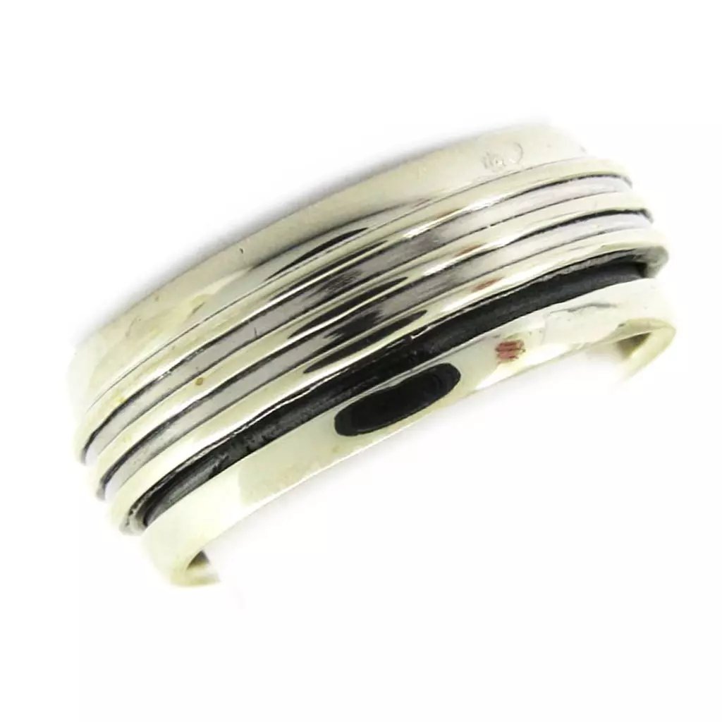 les trésors de lily Anneau Argent 'Infini' argenté (anneau coulissant) 8 mm [G7585]