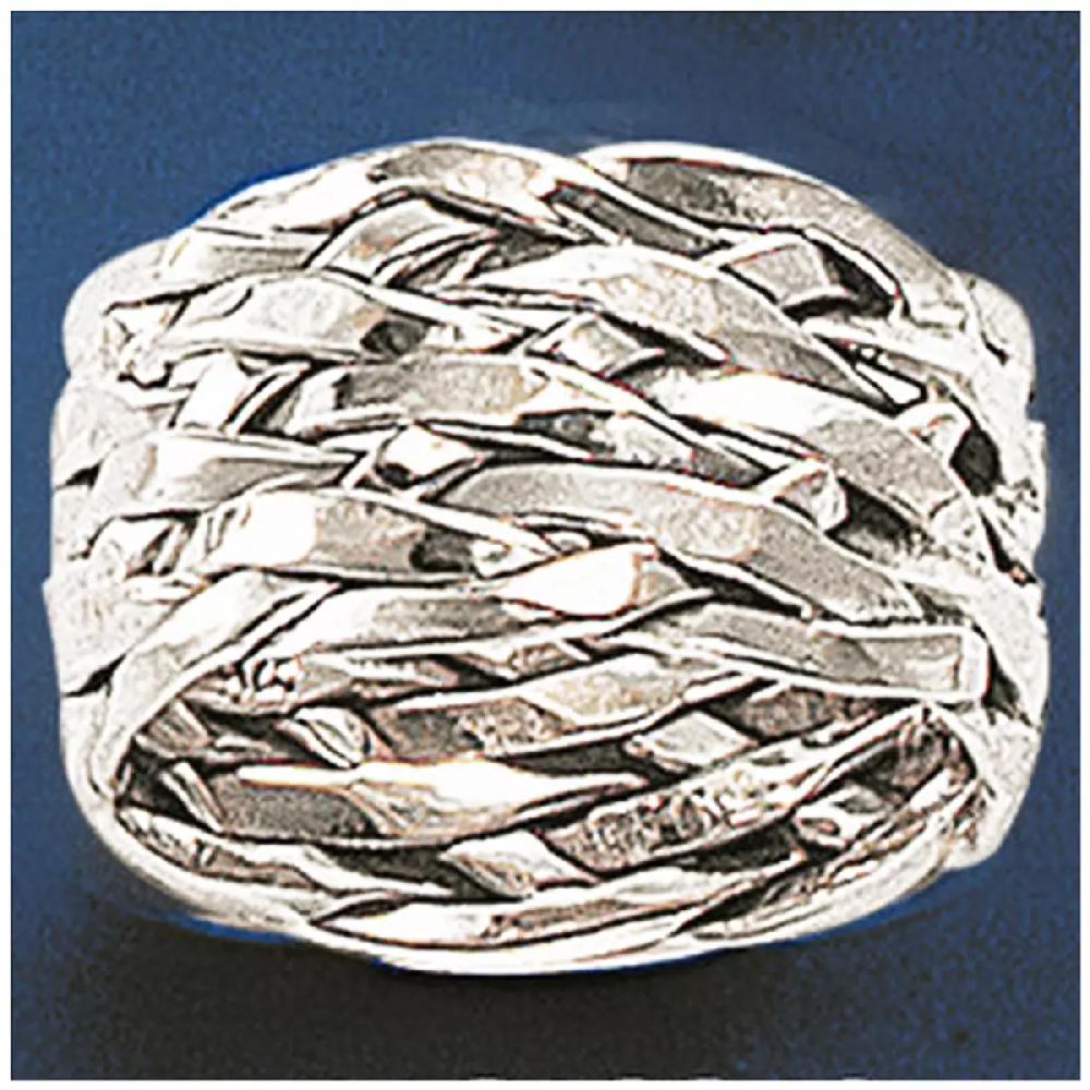 les trésors de lily Anneau Argent 'Tresses' argenté 11 mm [A2147]