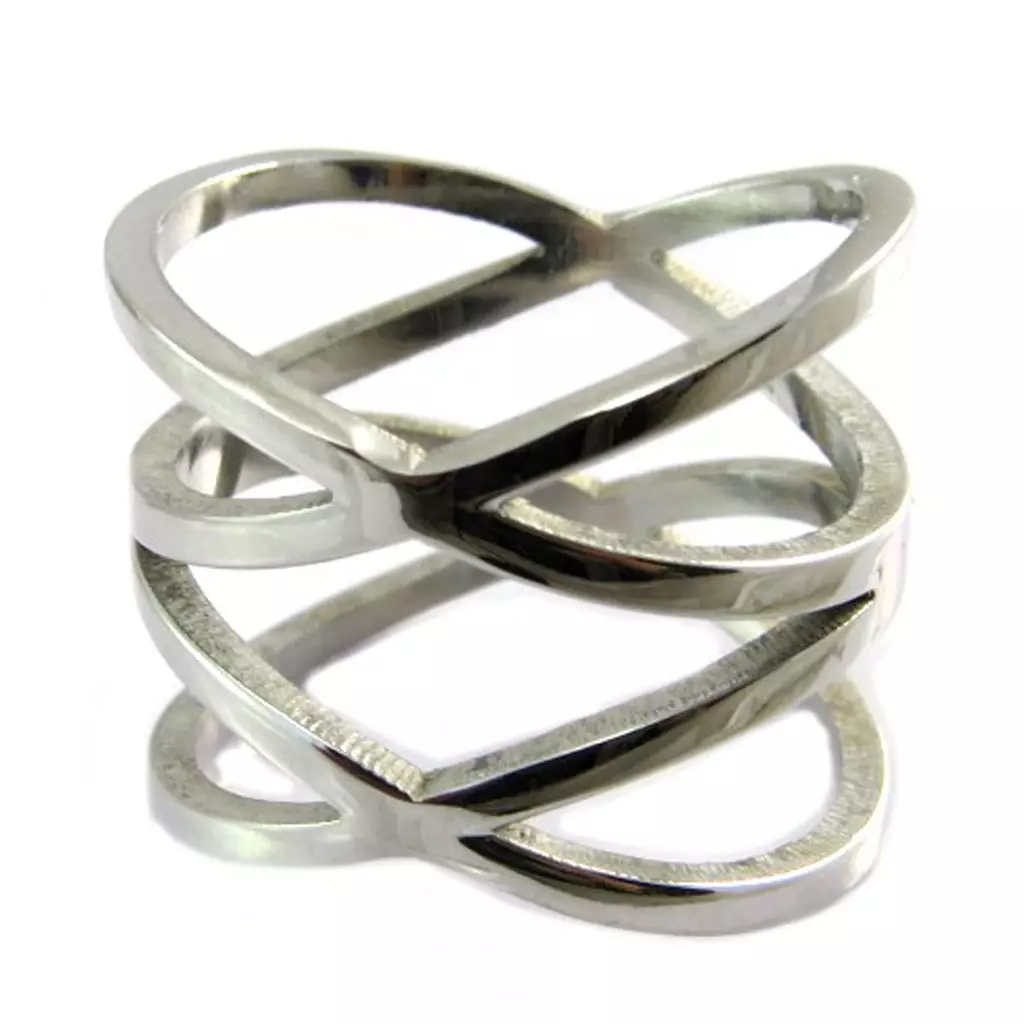 Les Trésors De Lily Bague Acier 'Chorégraphie' Argenté 18 Mm [P4856]