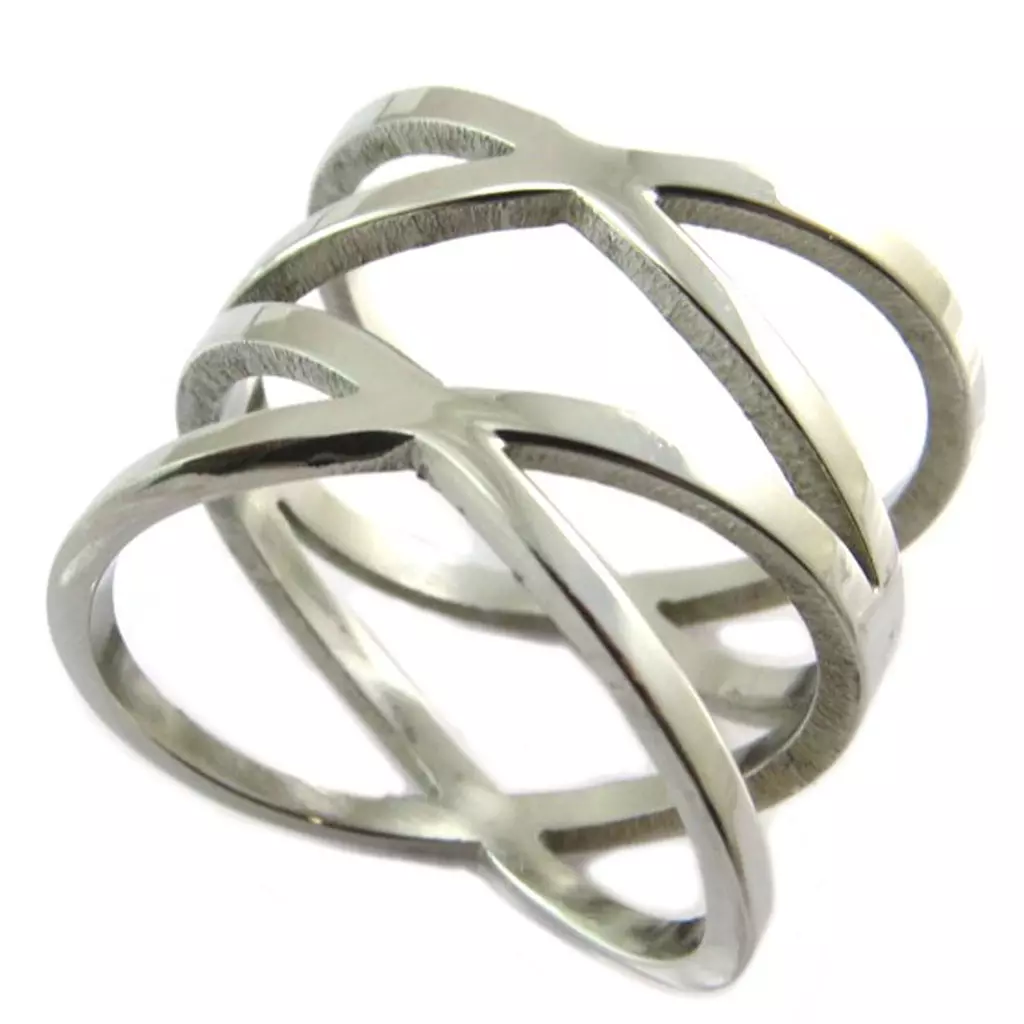 les trésors de lily Bague acier 'Chorégraphie' argenté 18 mm [P4856]