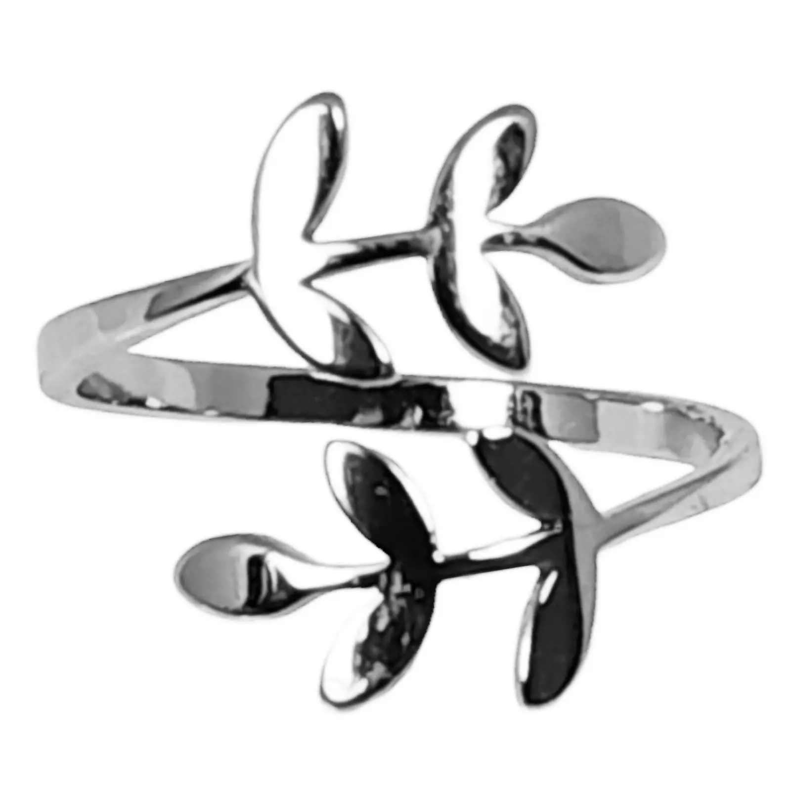 les trésors de lily Bague acier 'Cléopatra' argenté 14 mm (épis) [S1302]