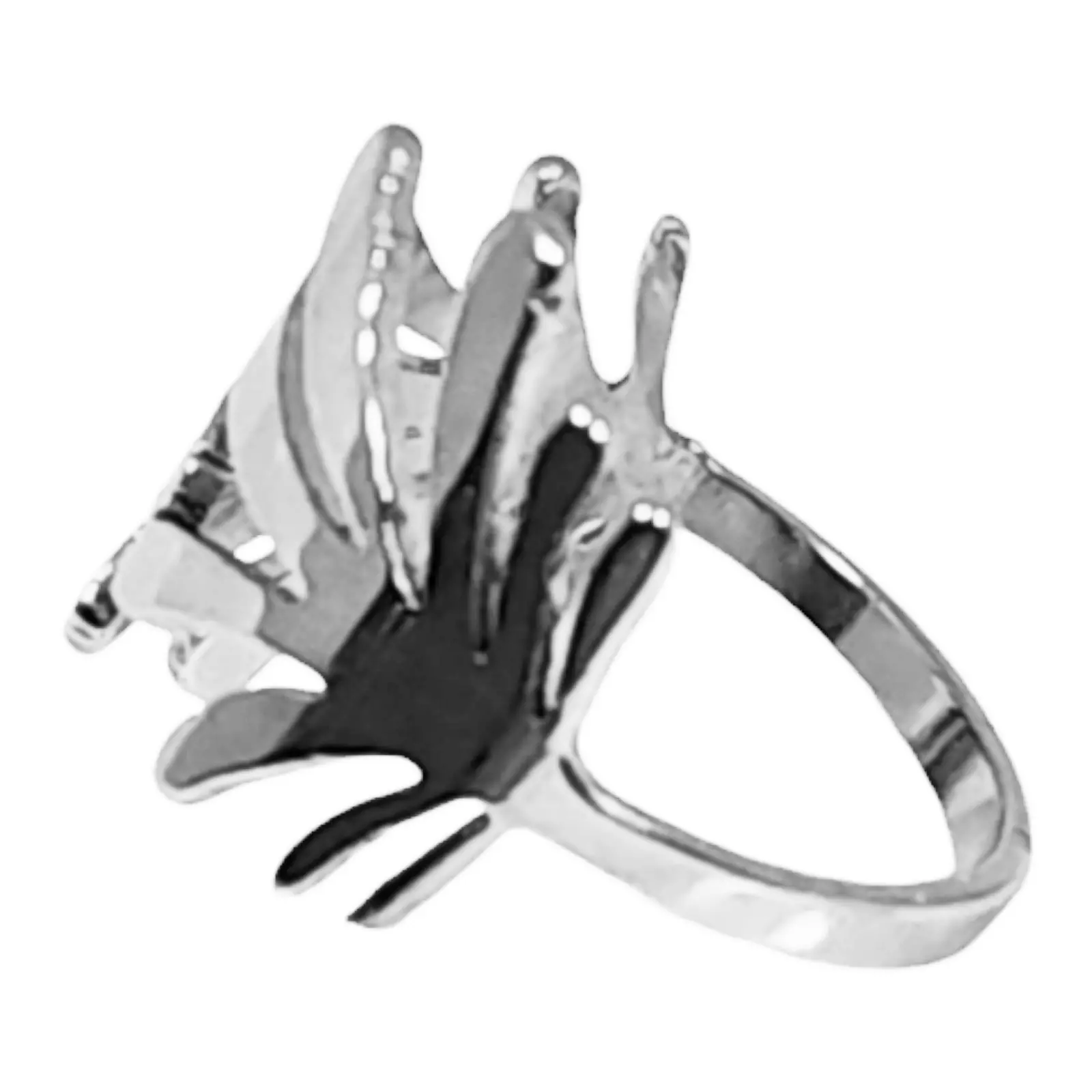 Les Trésors De Lily Bague Acier 'Cléopatra' Argenté 18 Mm (feuilles) [S1300]