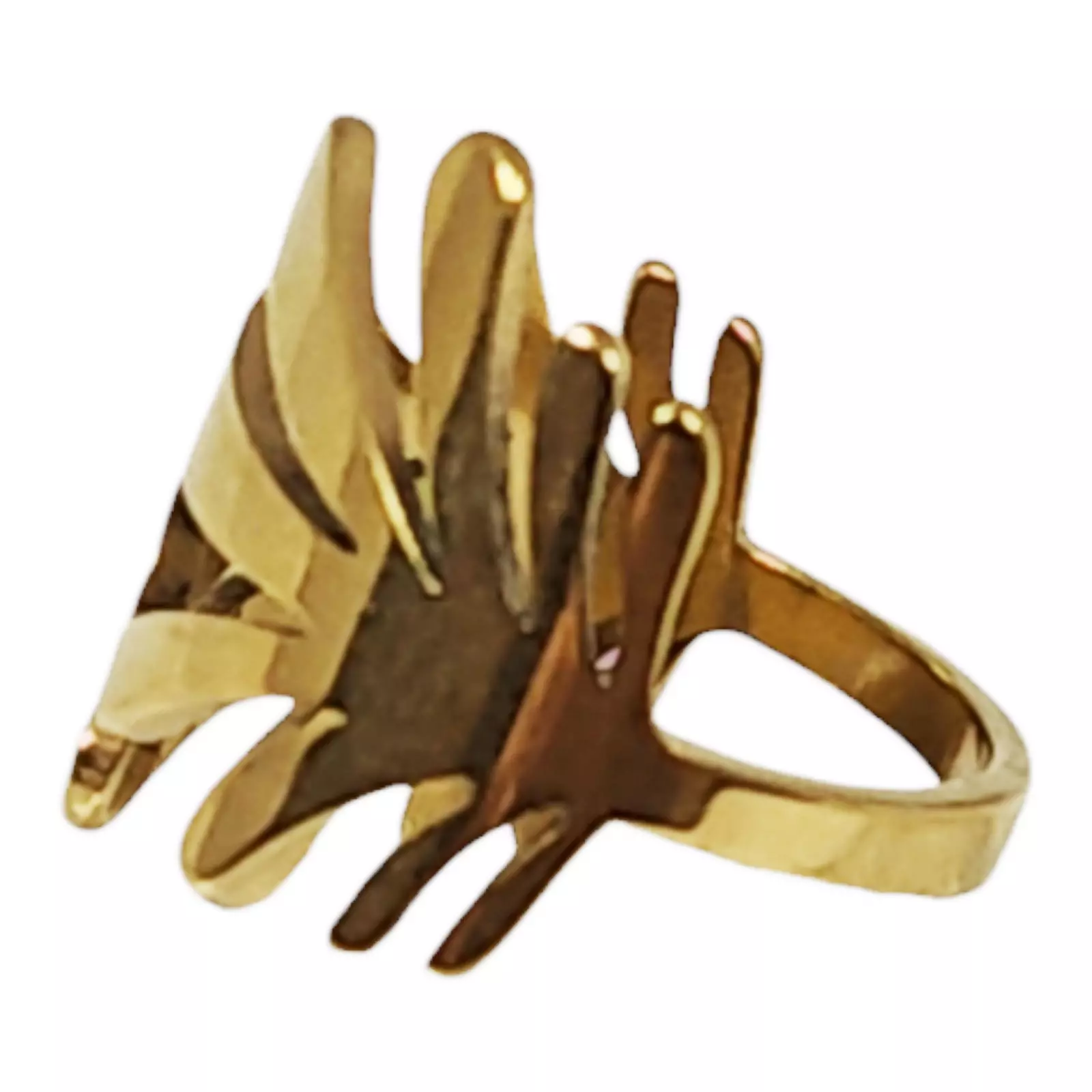 Les Trésors De Lily Bague Acier 'Cléopatra' Doré 18 Mm (feuilles) [S1301]