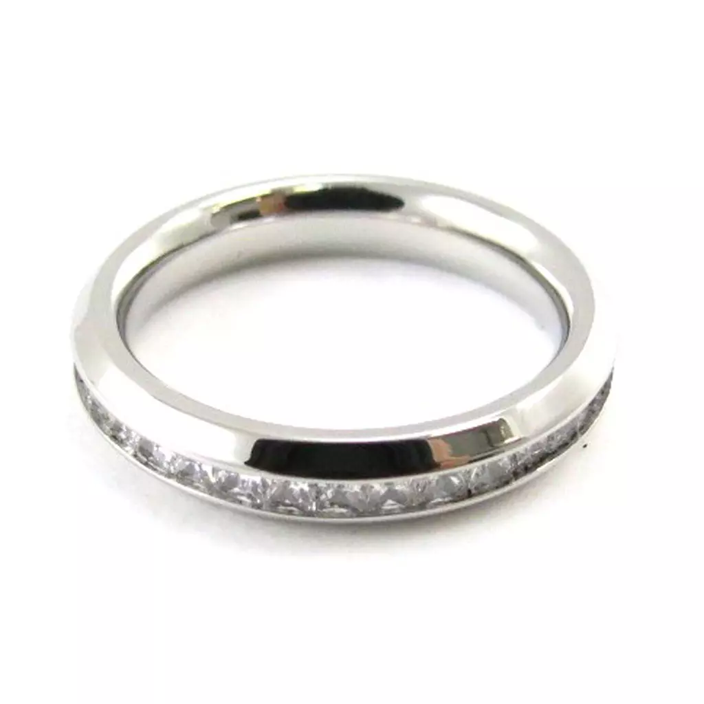 les trésors de lily Bague acier 'Déesse' Blanc argenté 4 mm [J2052]