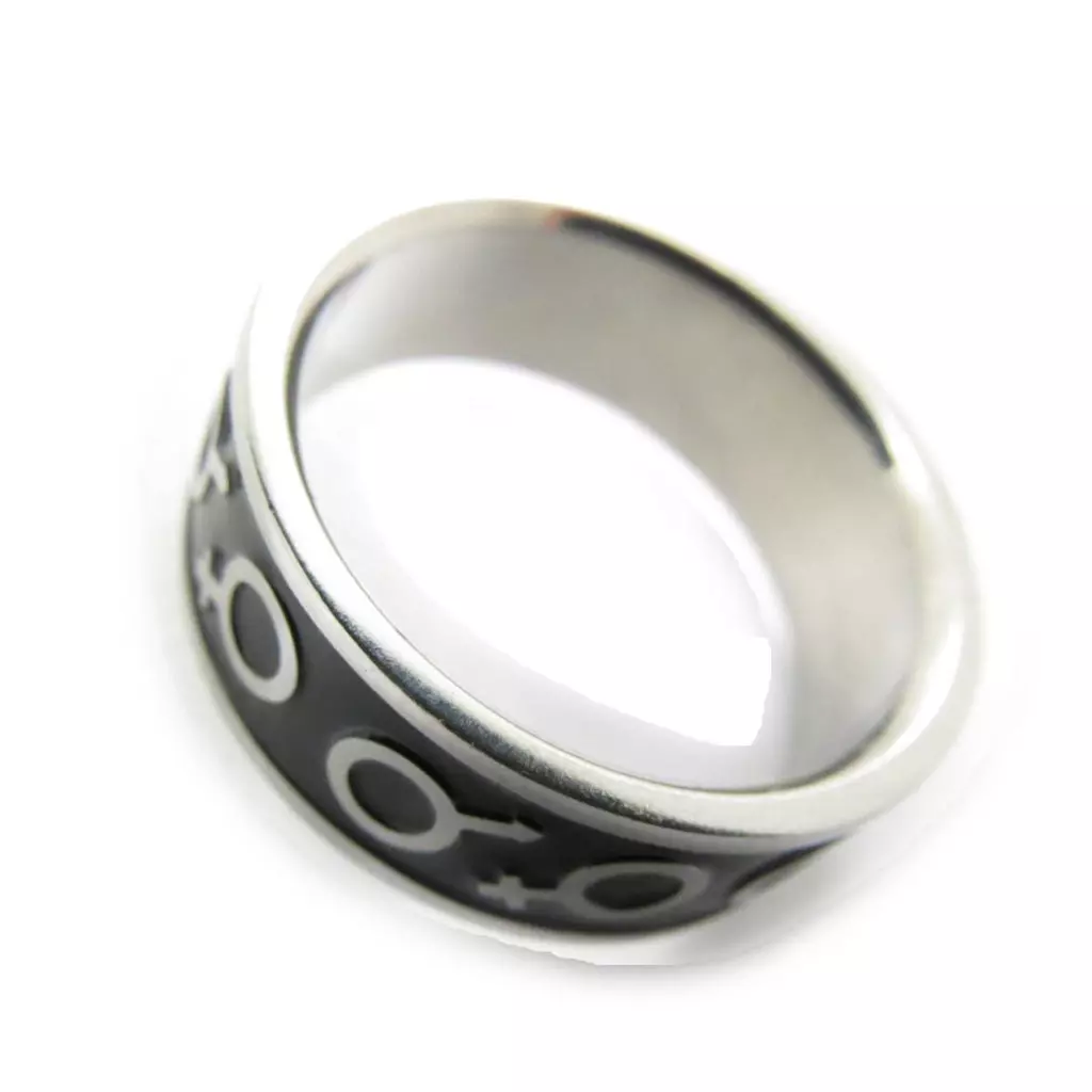 Les Trésors De Lily Bague Acier 'Homme Femme' Noir Acier [E4310]