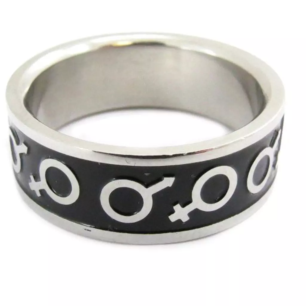 Les Trésors De Lily Bague Acier 'Homme Femme' Noir Acier [E4310]