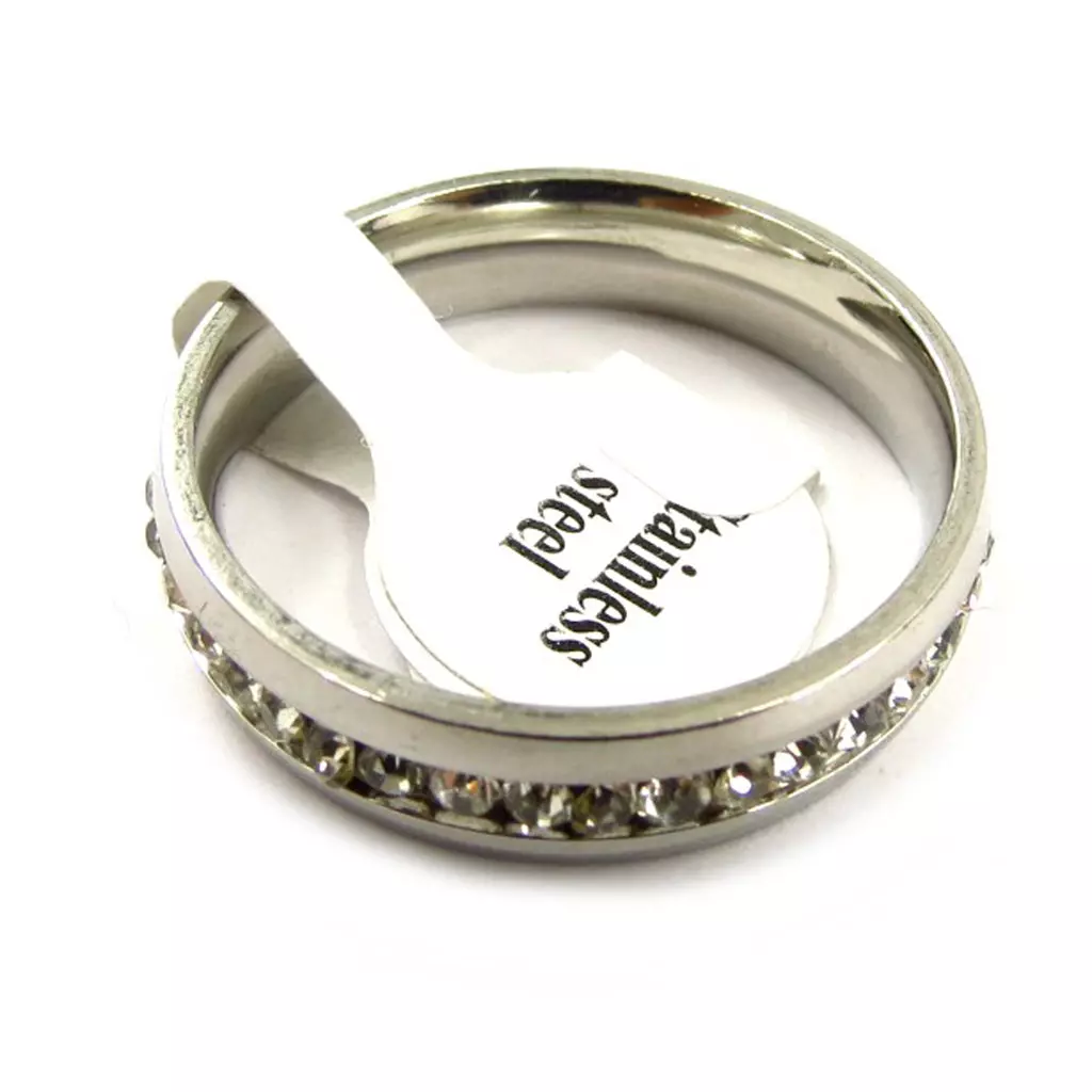 Les Trésors De Lily Bague Acier 'Lien D'Amour' Blanc 6 Mm [K7448]