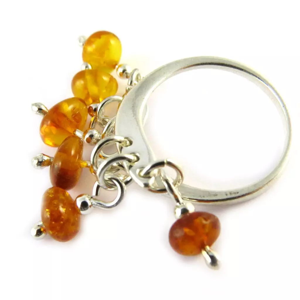 Les Trésors De Lily Bague Argent 'Inspiration' Ambre [H5451]
