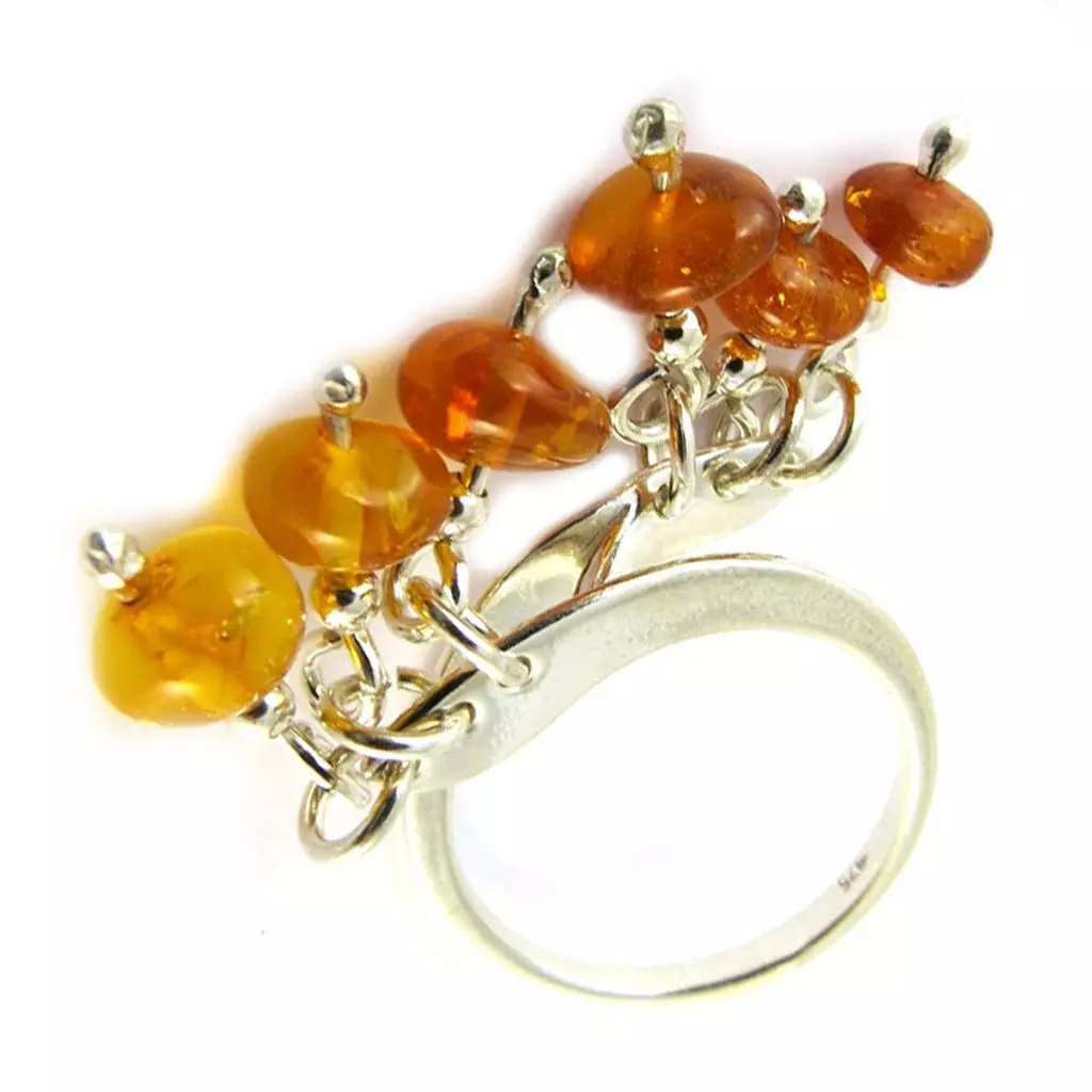 Les Trésors De Lily Bague Argent 'Inspiration' Ambre [H5451]
