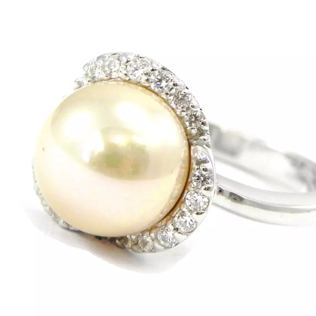 Les Trésors De Lily Bague Argent 'Pearl Beauty' Blanc 10 Mm [I3246]