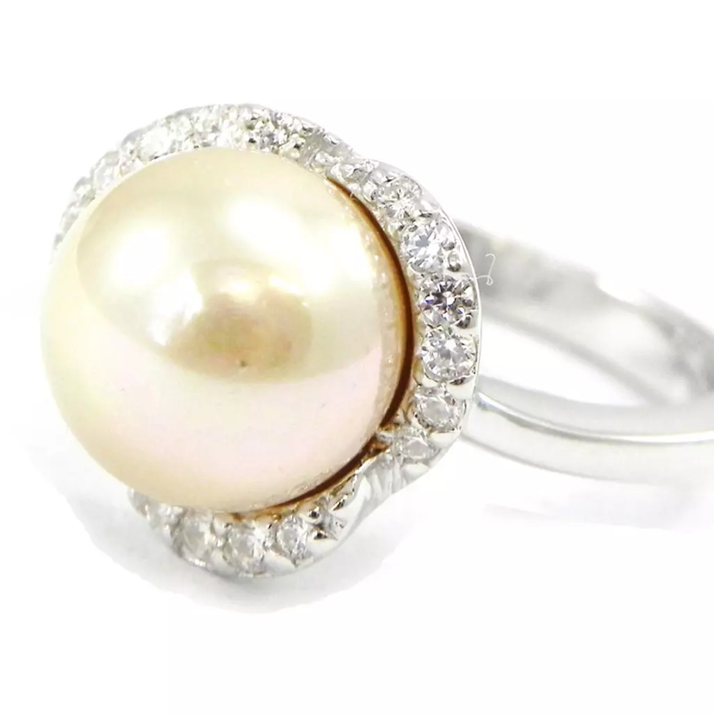les trésors de lily Bague argent 'Pearl Beauty' blanc 10 mm [I3246]