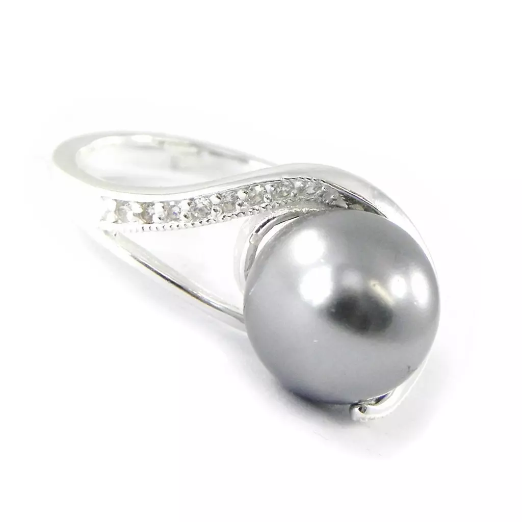 Les Trésors De Lily Bague Argent 'Pearl Beauty' Gris Argenté 15 Mm [G1816]