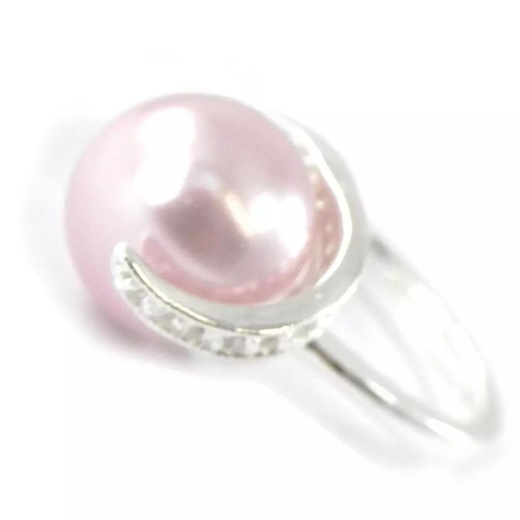 Les Trésors De Lily Bague Argent 'Pearl Beauty' Lavande Argenté 15 Mm [G1815]