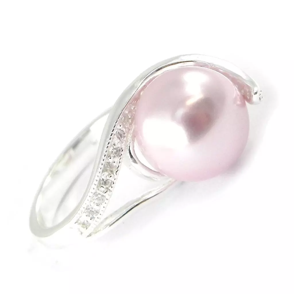 Les Trésors De Lily Bague Argent 'Pearl Beauty' Lavande Argenté 15 Mm [G1815]