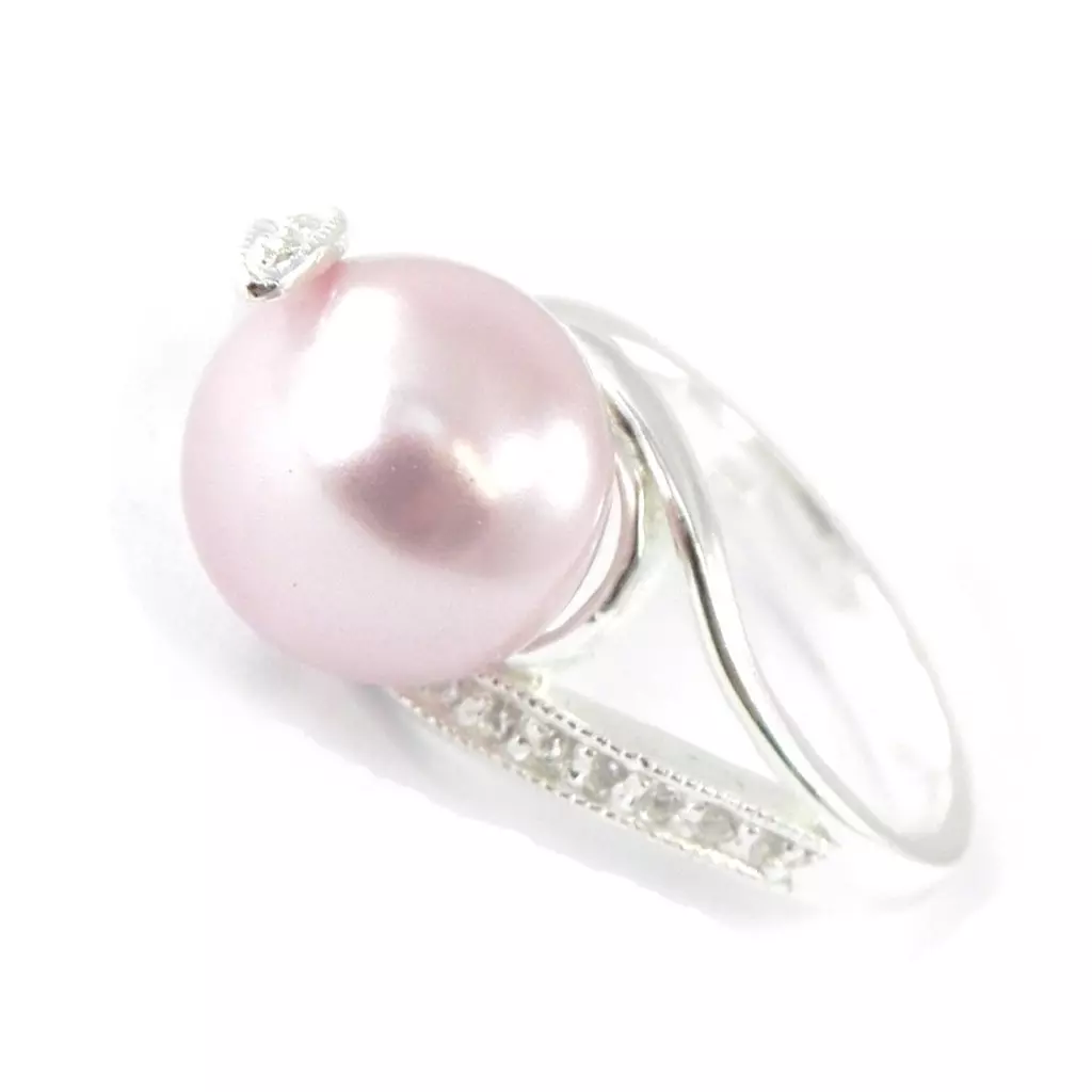 les trésors de lily Bague Argent 'Pearl Beauty' lavande argenté 15 mm [G1815]