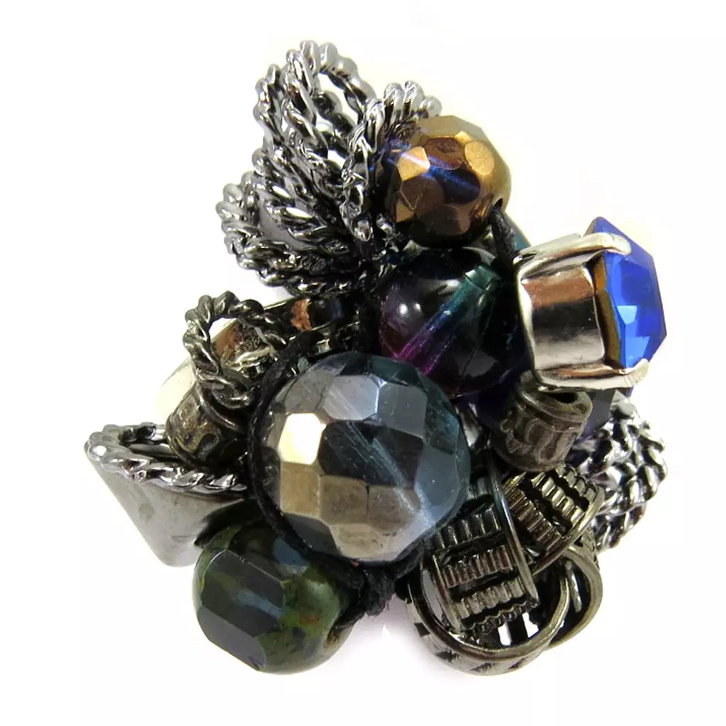 Les Trésors De Lily Bague Créateur 'Vénus' Bleu / Argenté [A9213]