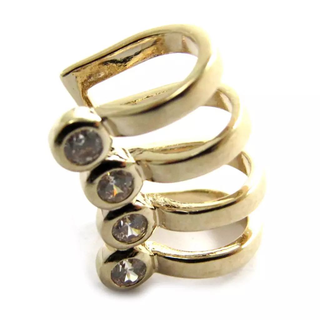 Les Trésors De Lily Bague D'oreille 'Sissi' Blanc Doré (à L'unité) 15x6 Mm [N2596]