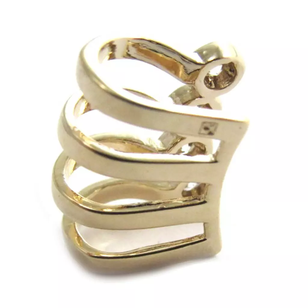 Les Trésors De Lily Bague D'oreille 'Sissi' Blanc Doré (à L'unité) 15x6 Mm [N2596]