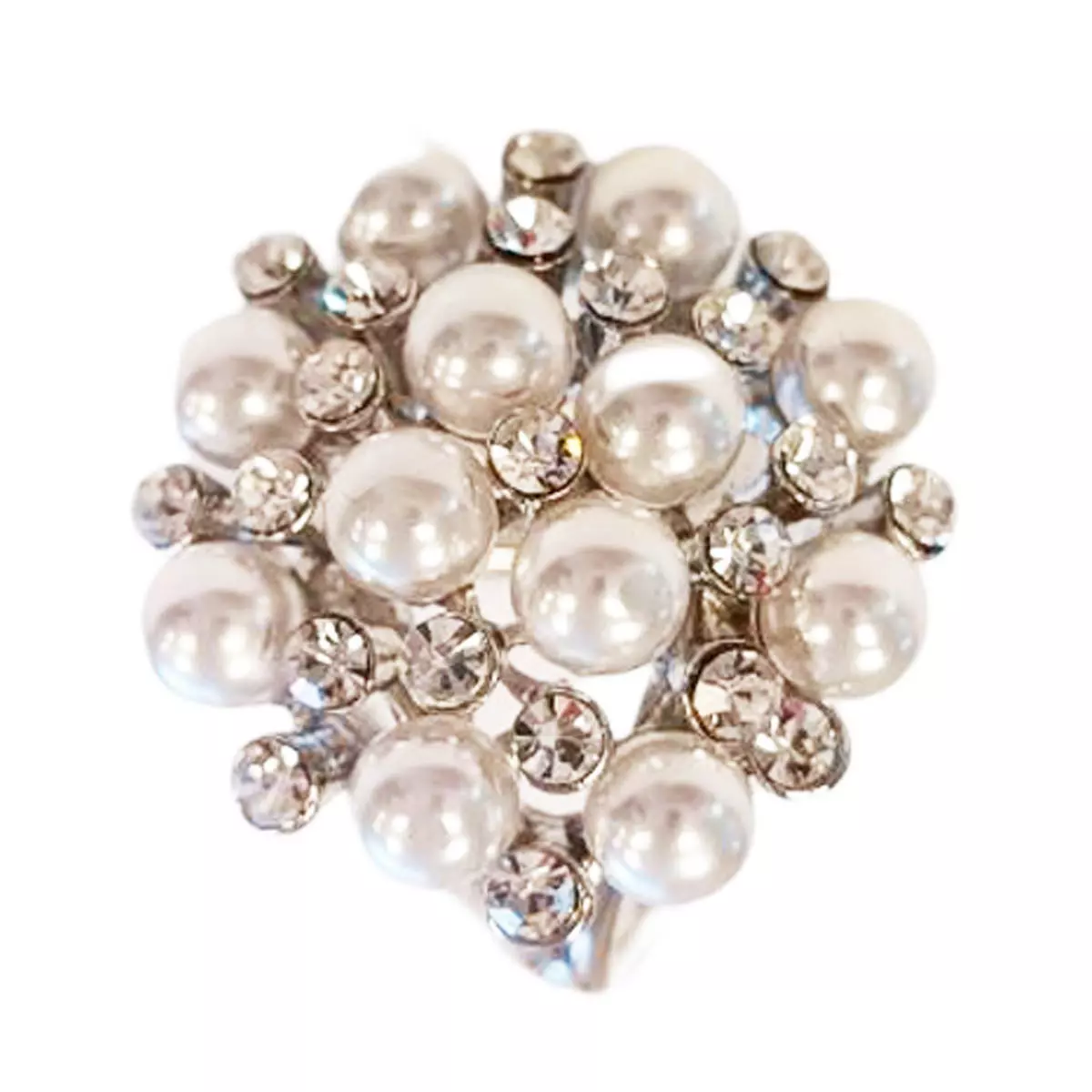 les trésors de lily Bague de Foulard 'Sissi' blanc argenté 30 mm [R9087]